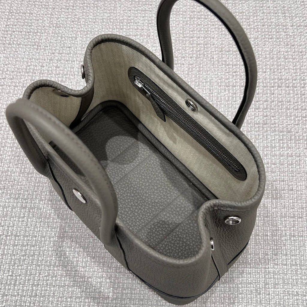 HERMES GARDEN PARTY 23CM IN GREY CALFSKIN