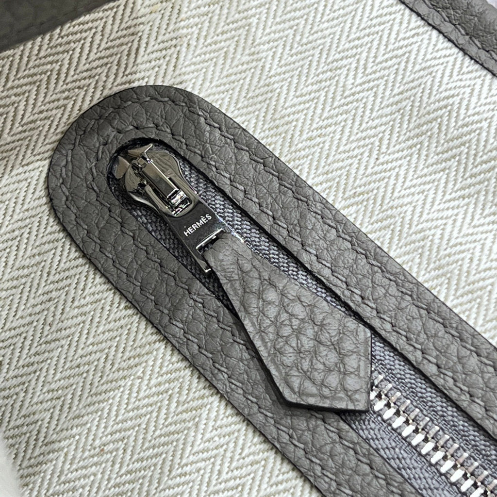 HERMES GARDEN PARTY 23CM IN GREY CALFSKIN