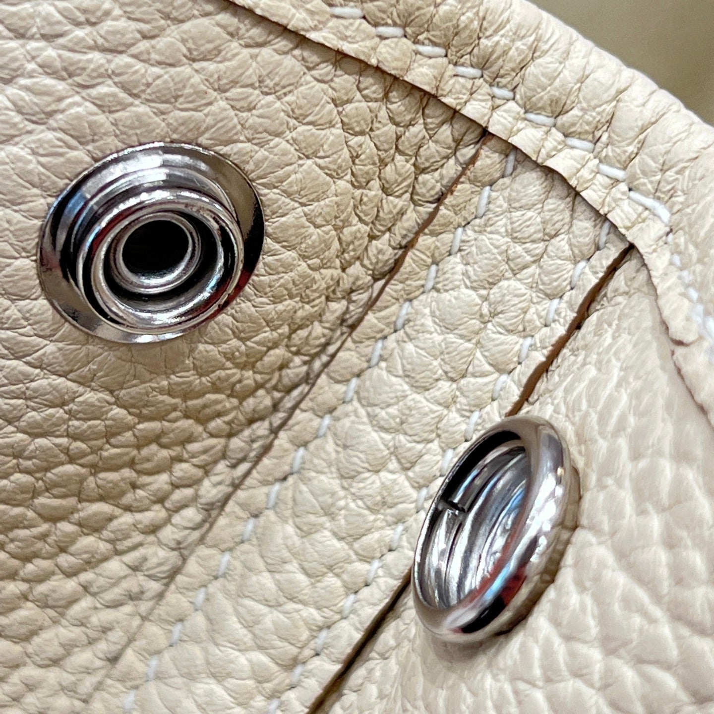 HERMES GARDEN PARTY 23CM IN OFF WHITE CALFSKIN