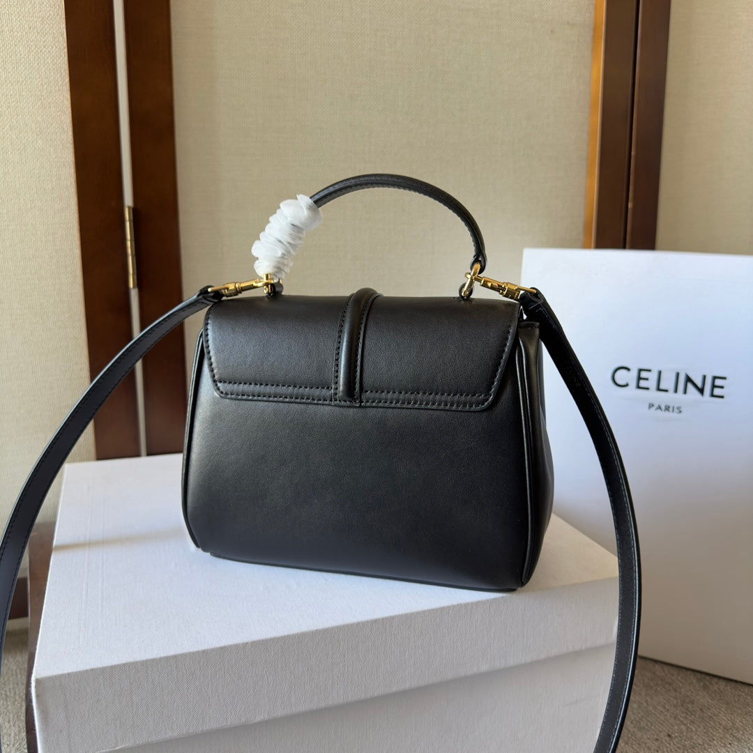 CELINE CLASSIQUE BAG 17 IN BLACK CALFSKIN GOLD HARDWARE