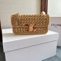 CELINE TRIOMPHE 20 IN BEIGE RAFFIA GOLD HARDWARE