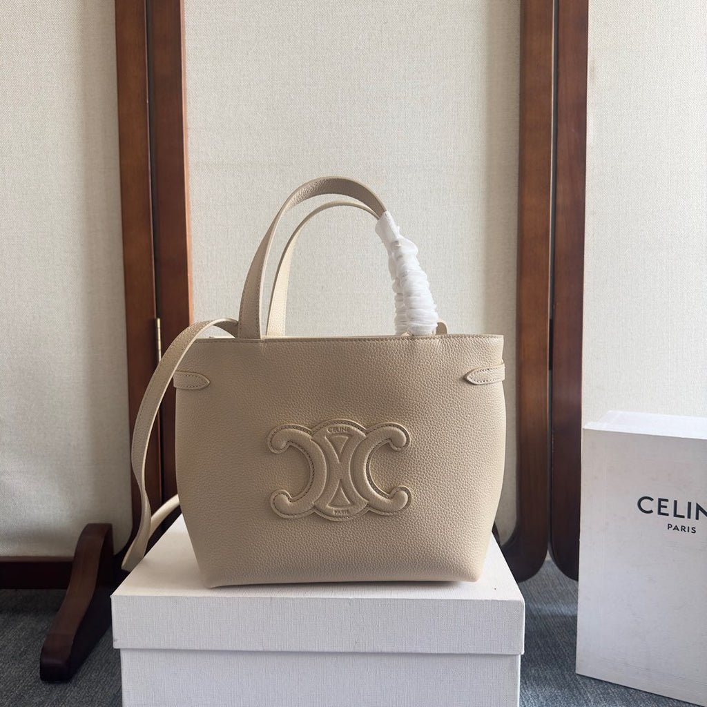 CELINE MINI CABAS ANAÏS CUIR TRIOMPHE 20 IN BEIGE GRAINED CALFSKIN