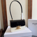 CELINE TEEN GARANCE BAG 18 IN BLACK AND WHITE PATENT CALFSKIN