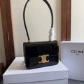 CELINE TEEN GARANCE BAG 18 IN BLACK PATENT CALFSKIN