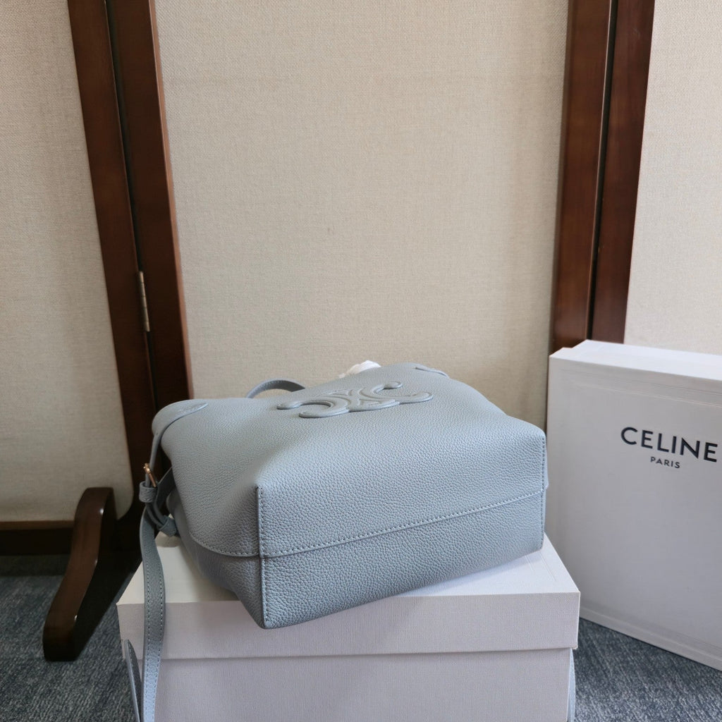 CELINE MINI CABAS ANAIS CUIR TRIOMPHE 20 IN BLUE GREY GRAINED CALFSKIN