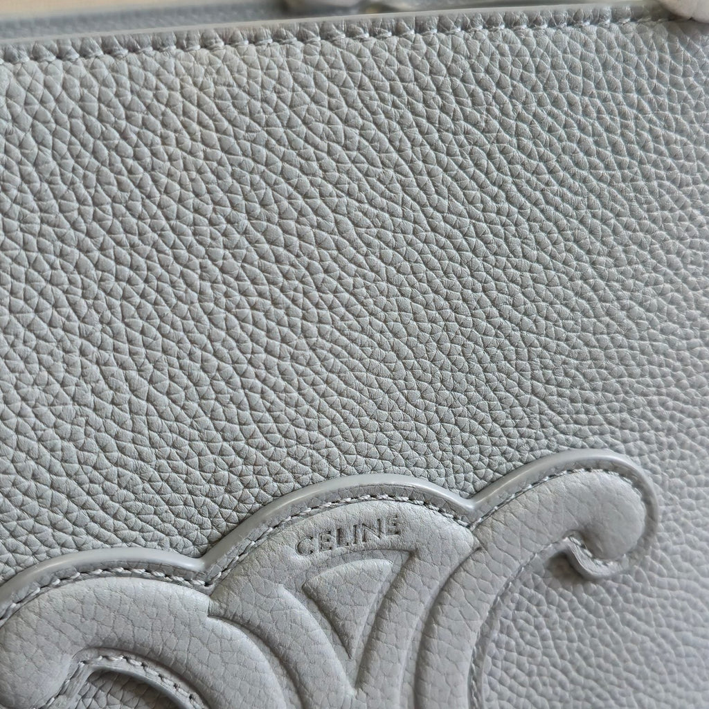 CELINE MINI CABAS ANAIS CUIR TRIOMPHE 20 IN BLUE GREY GRAINED CALFSKIN