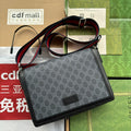 GUCCI OPHIDIA MEDIUM MESSENGER FLAP BAG 27 IN DARK GREY AND BLACK CALFSKIN
