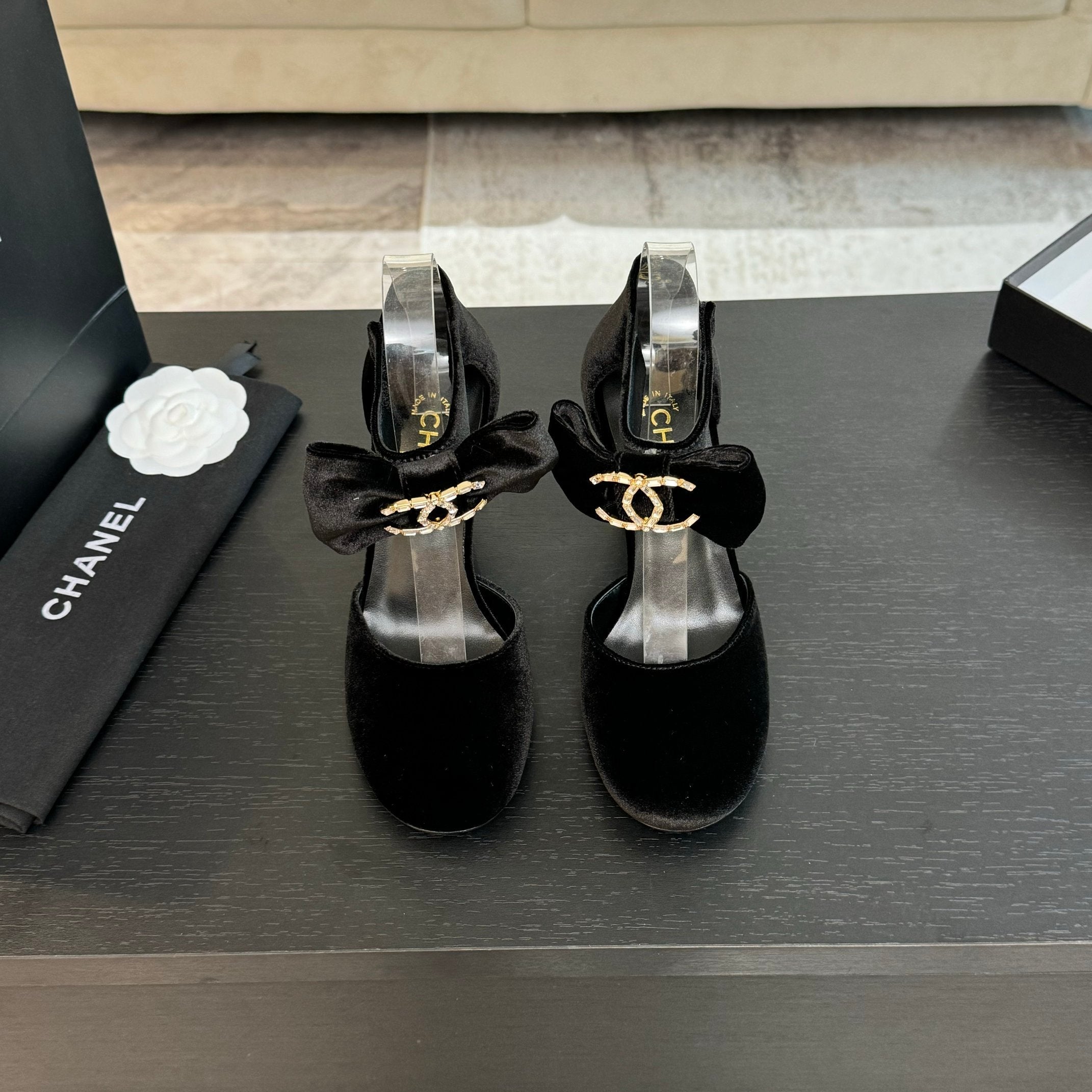 CHANEL HIGH MARRY JANE IN BLACK VELVET