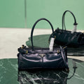 PRADA HANDBAG 32 IN BLACK SOFT SMOOTH LAMBSKIN