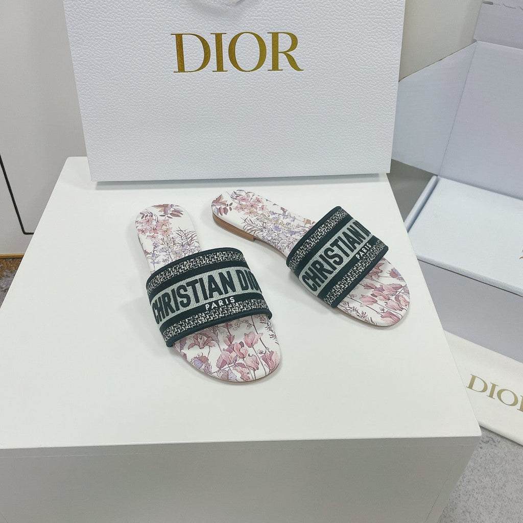 DIOR CD Mule Dway Slide 10mm Multi Motifs Style 1