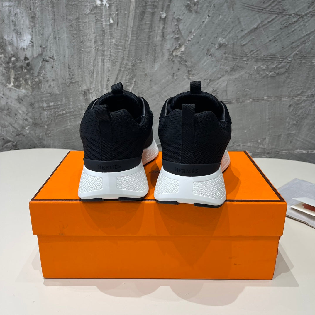HERMES HEROS SNEAKERS BLACK GOATSKIN