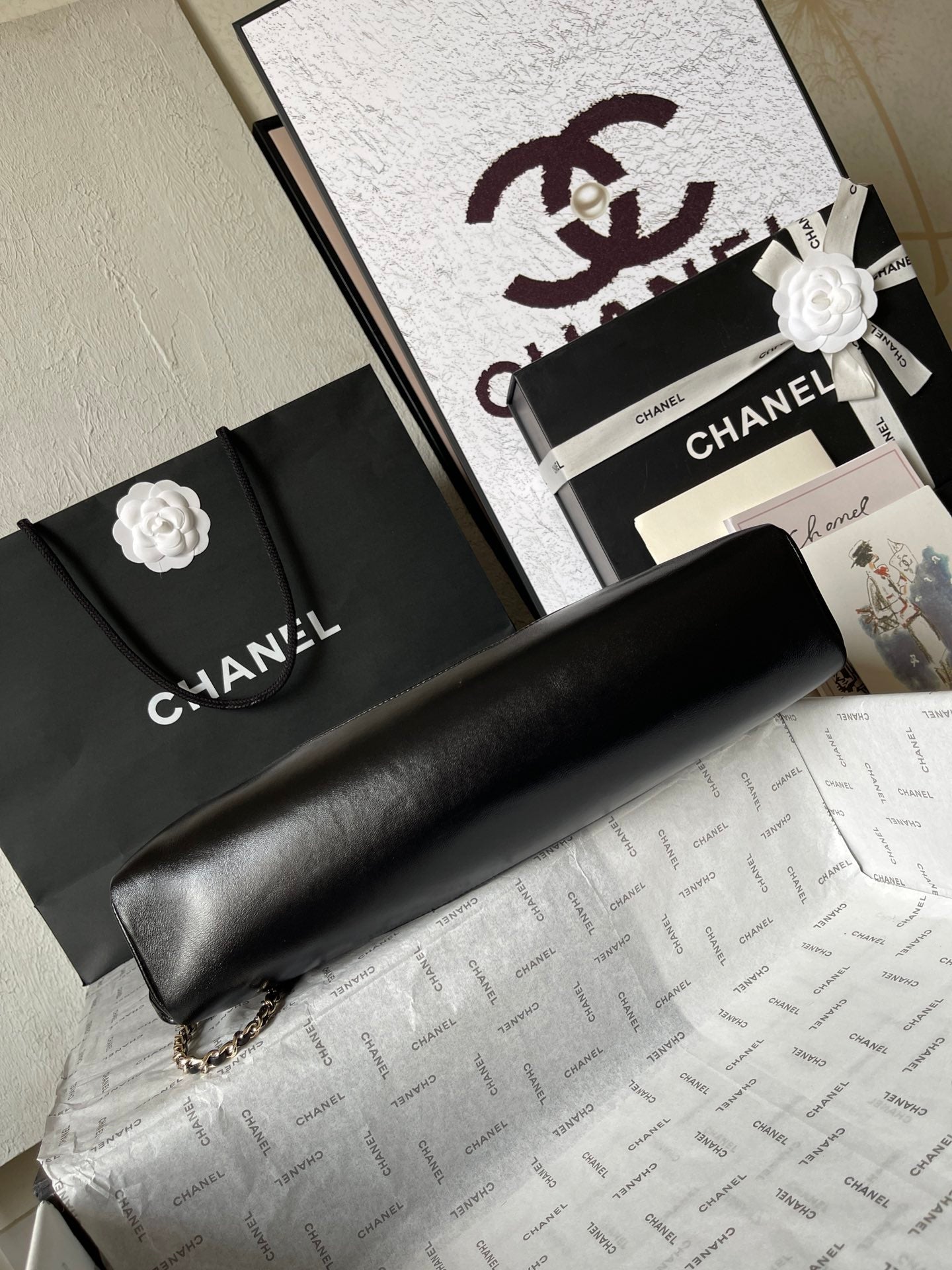 CHANEL MEDIUM 36 SHOPPING BAG IN BLACK CALFSKIN