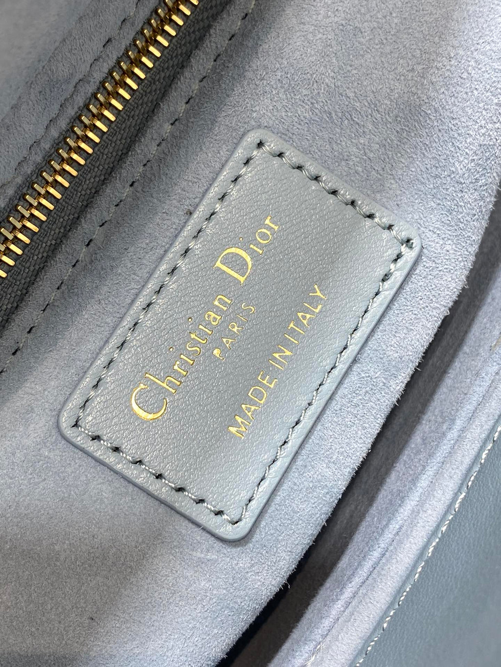 DIOR LADY MINI BAG 20 IN CERULEAN BLUE LAMBSKIN