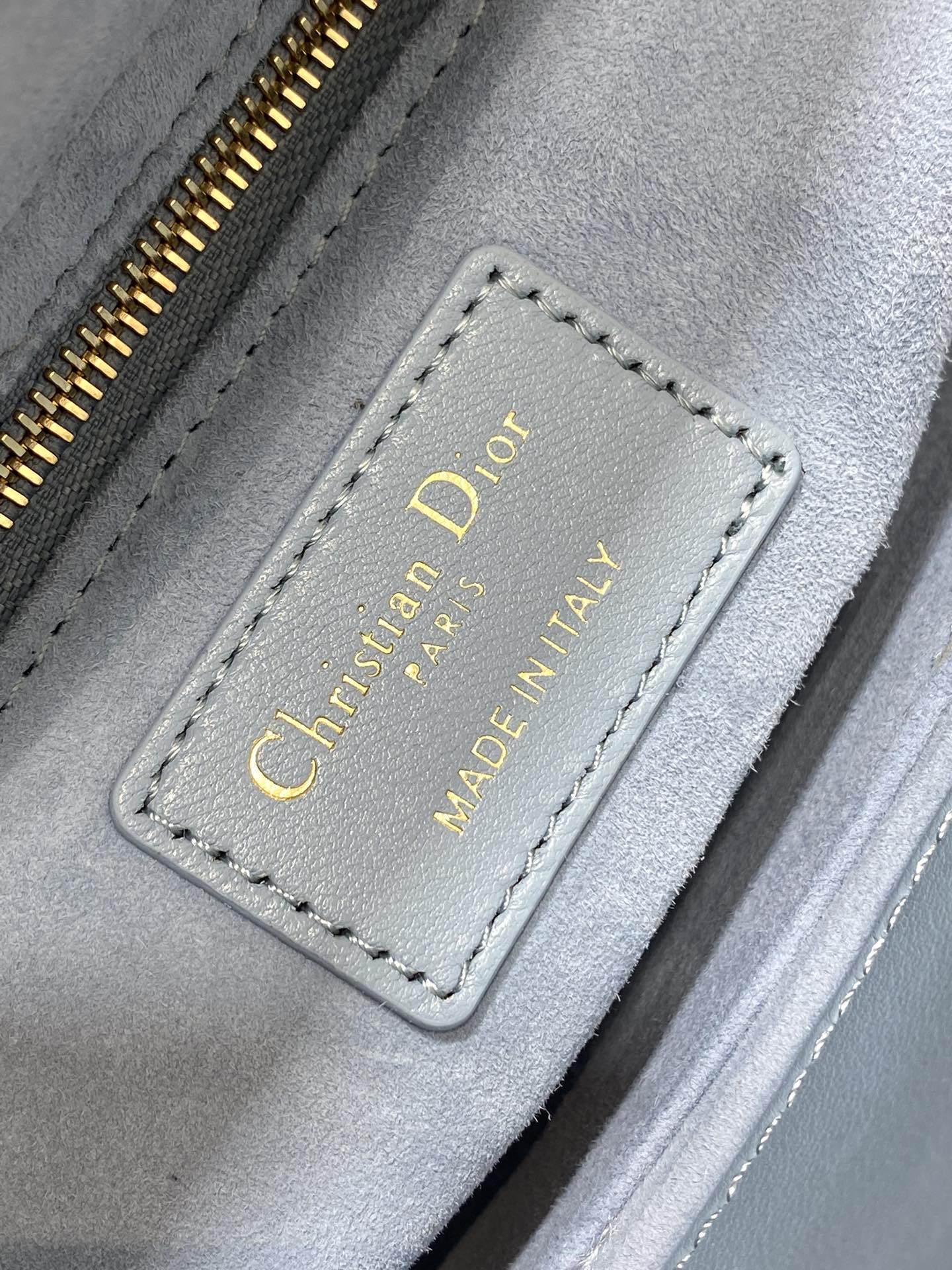 DIOR LADY MINI BAG 20 IN CERULEAN BLUE LAMBSKIN