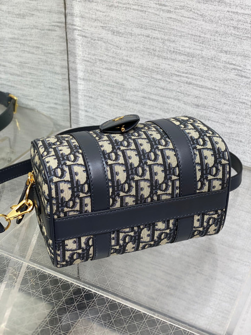 DIOR GROOVE 20 BAG IN BLACK MIX BEIGE OBLIQUE MONOGRAM JACQUARD