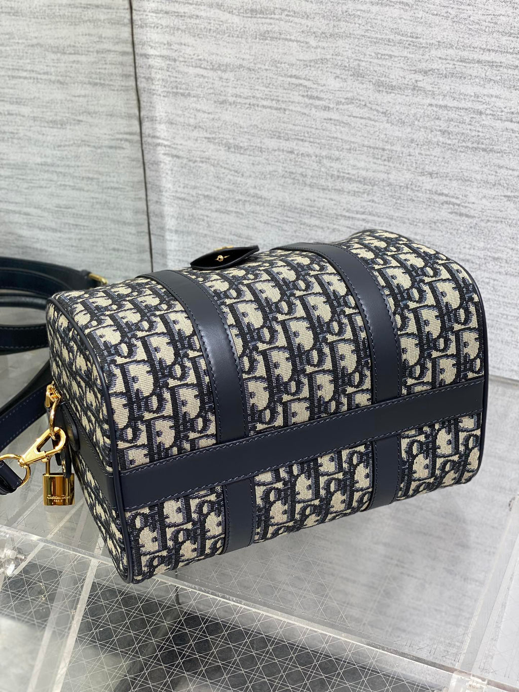 DIOR GROOVE 25 BAG IN BLACK MIX BEIGE OBLIQUE MONOGRAM JACQUARD