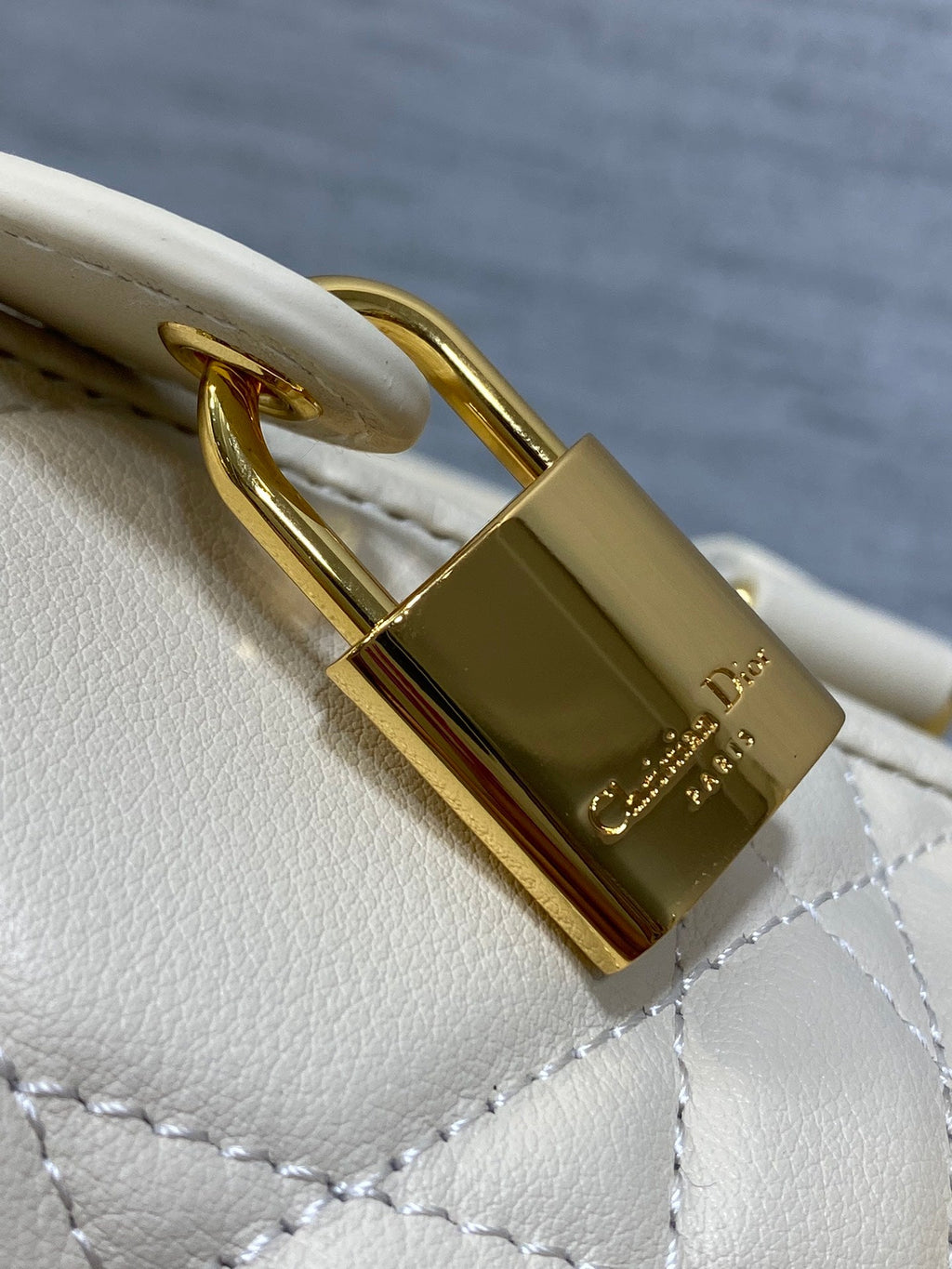 DIOR GROOVE 25 BAG IN WHITE CREAM LAMBSKIN