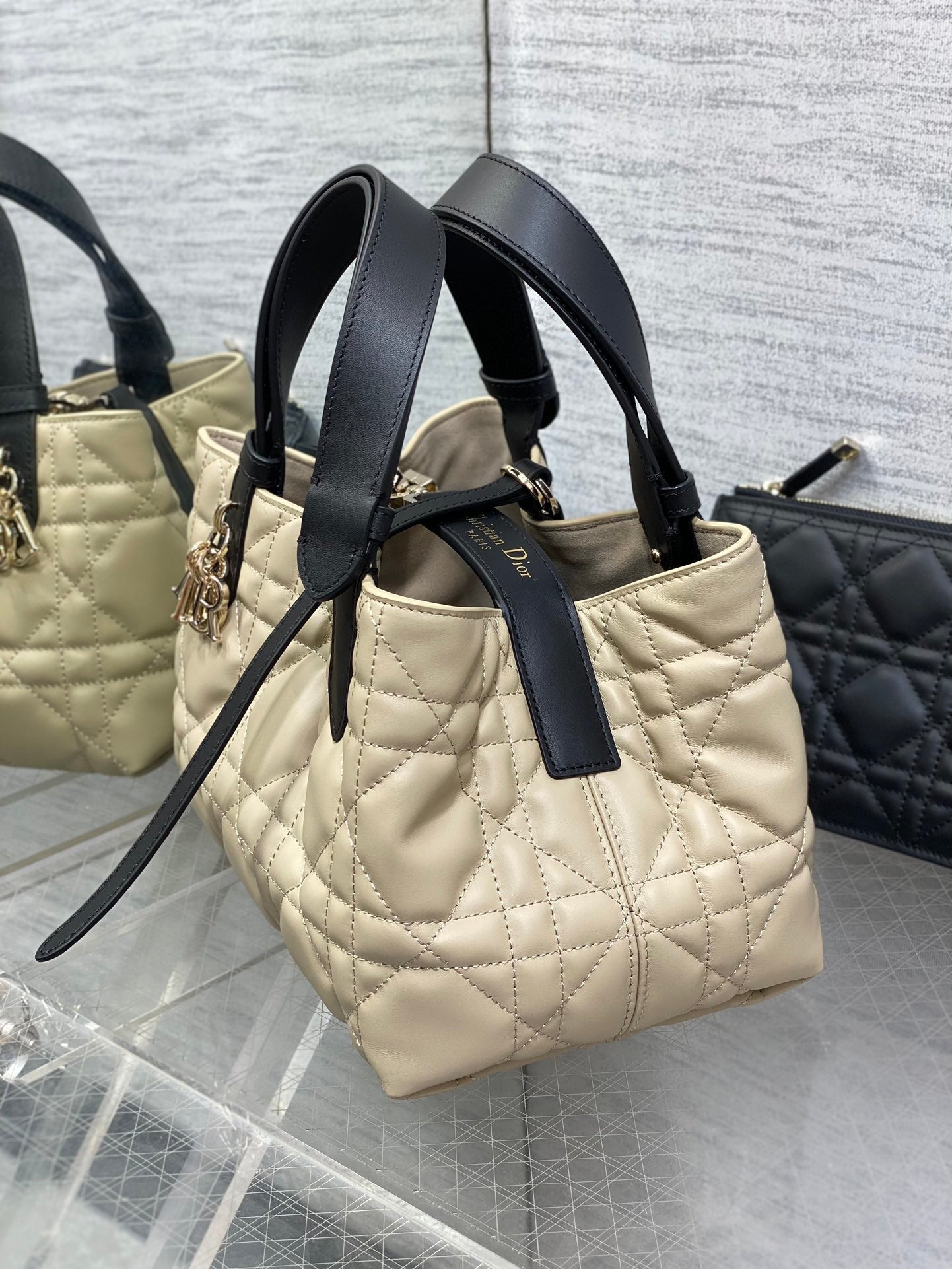 DIOR ALWAYS MINI 23 BAG IN IVORY TAN MACROCANNAGE CALFSKIN