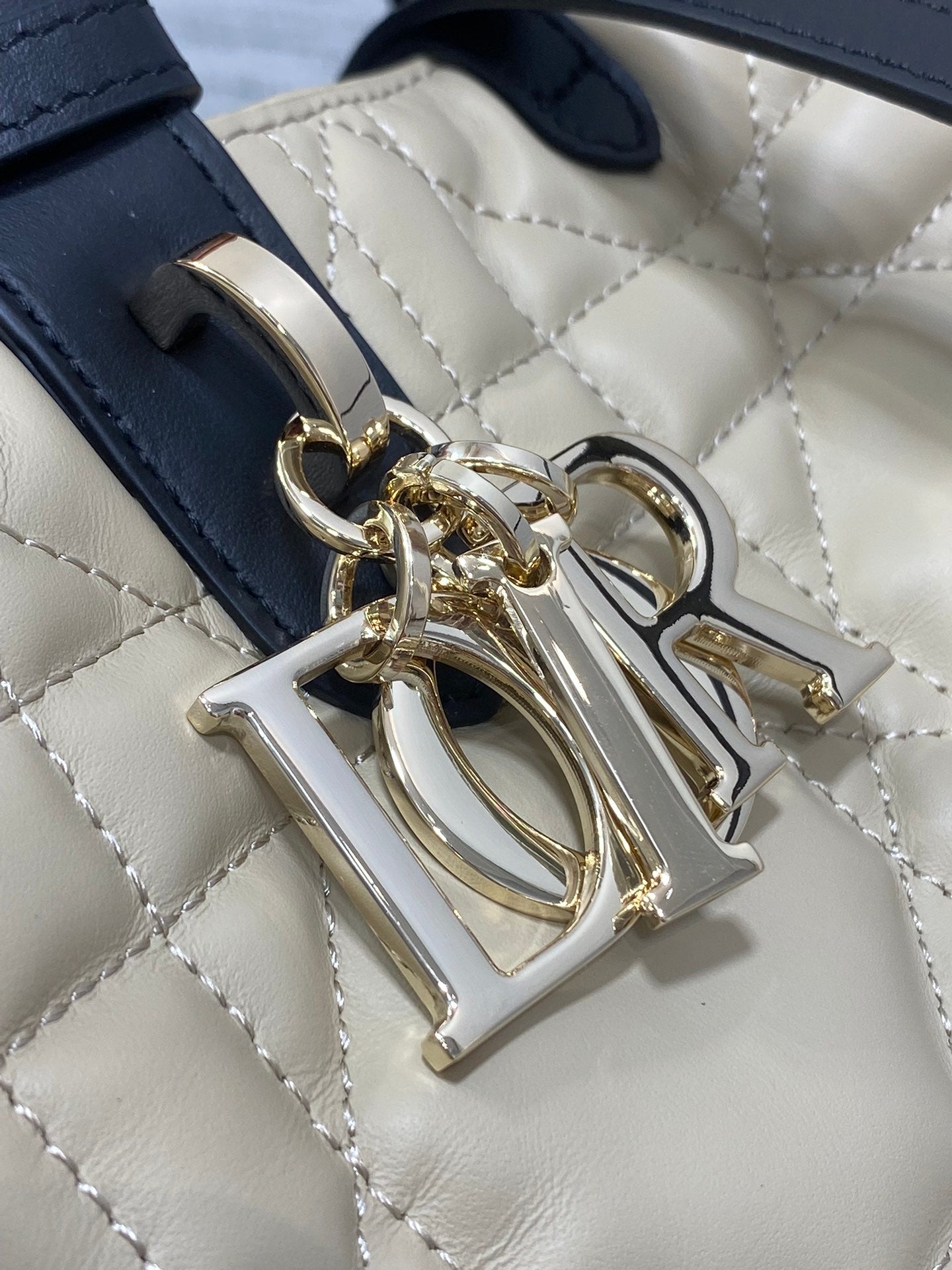 DIOR ALWAYS MINI 28 BAG IN IVORY TAN MACROCANNAGE CALFSKIN