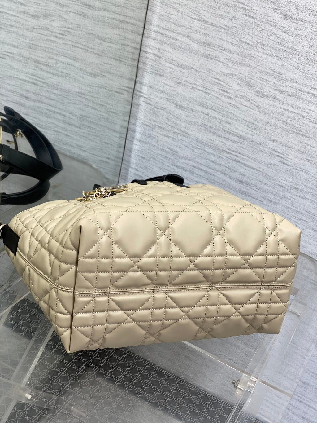 DIOR ALWAYS MINI 28 BAG IN IVORY TAN MACROCANNAGE CALFSKIN