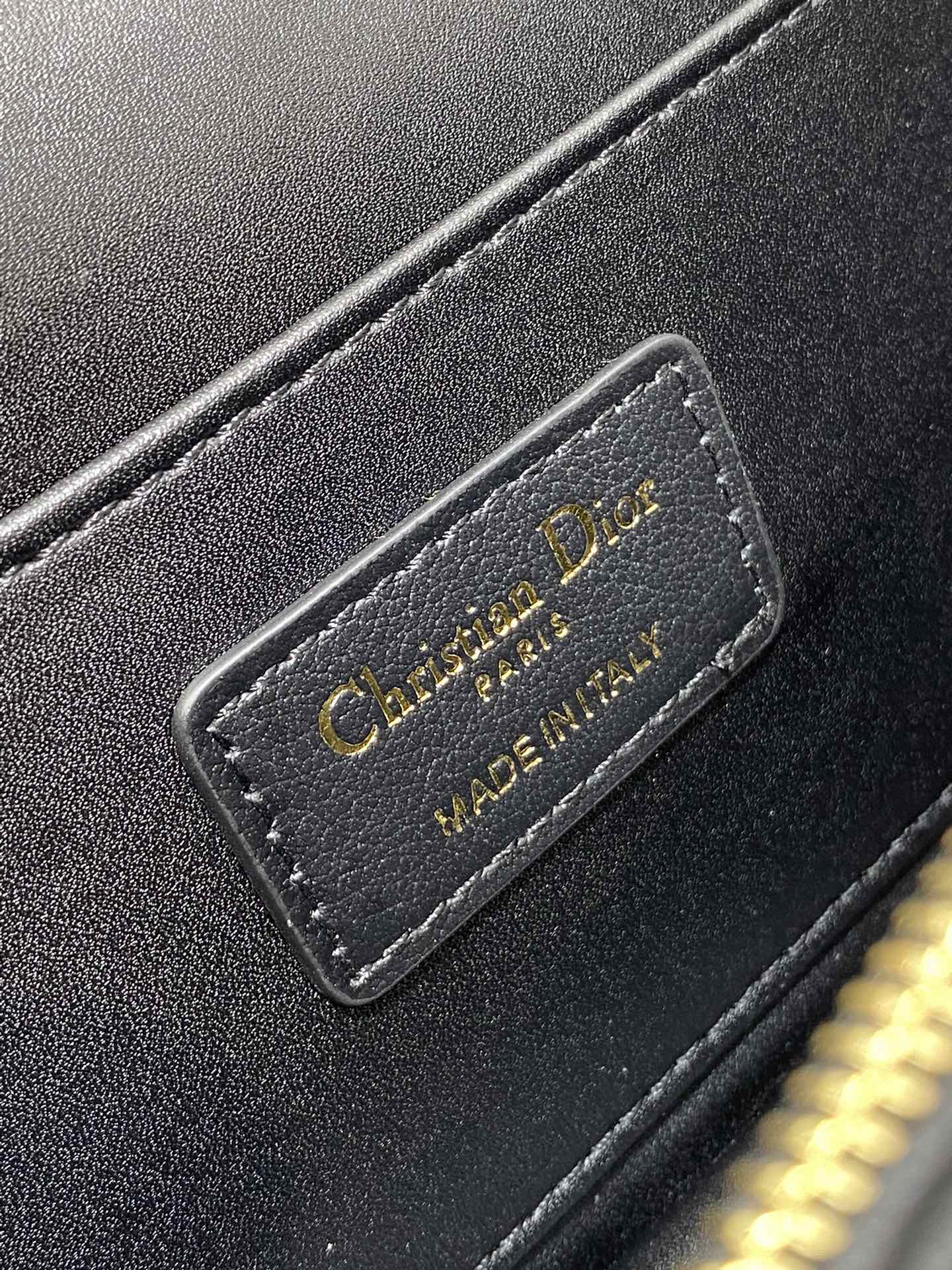 DIOR FLAP BAG 18 BLACK QUILTED ALLOVER CALFSKIN
