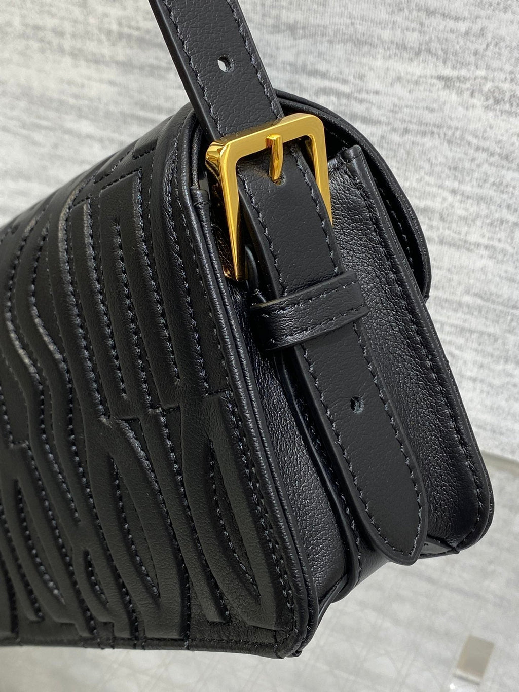 DIOR FLAP BAG 18 BLACK QUILTED ALLOVER CALFSKIN