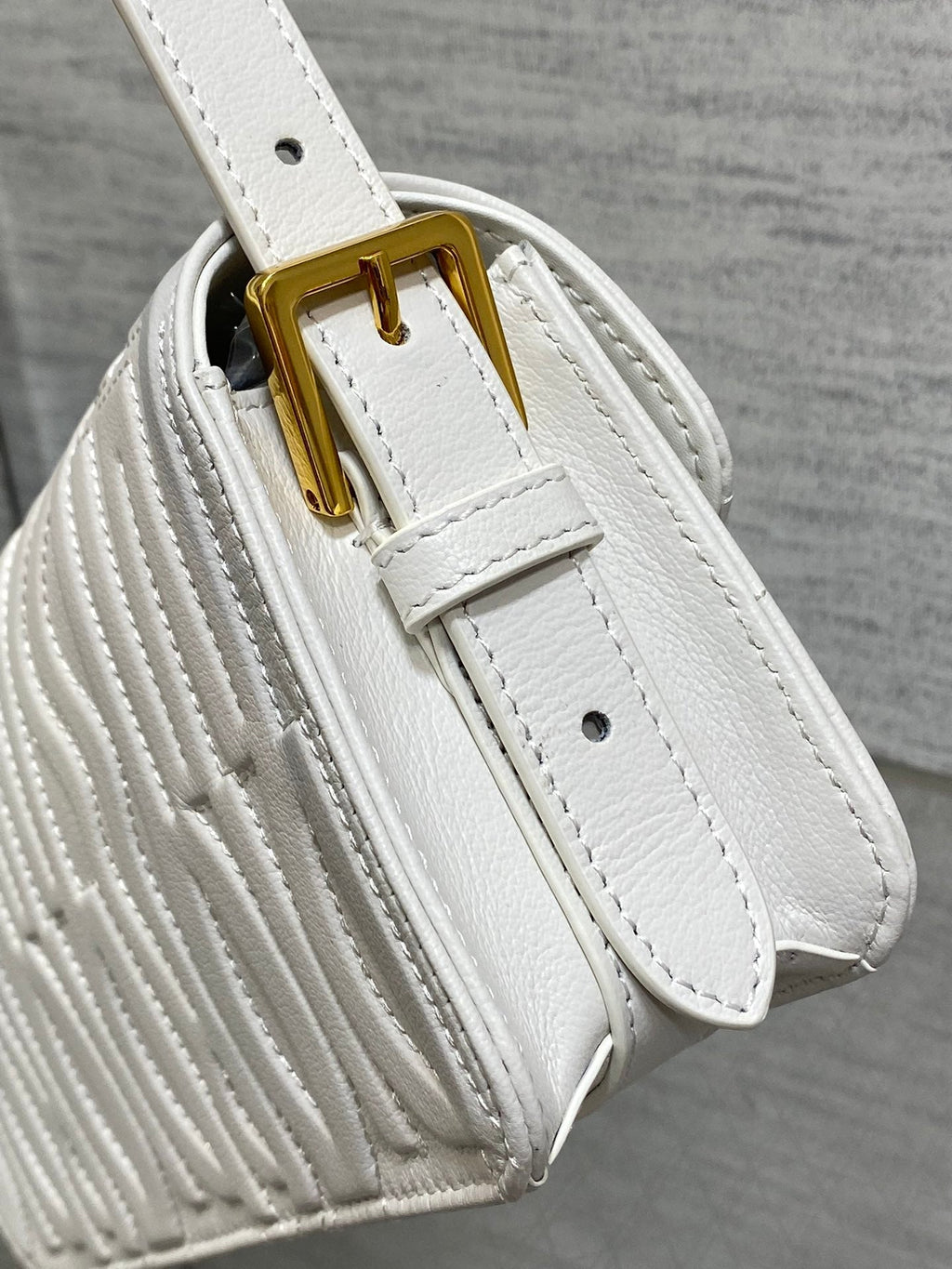 DIOR FLAP BAG 18 WHITE QUILTED ALLOVER CALFSKIN
