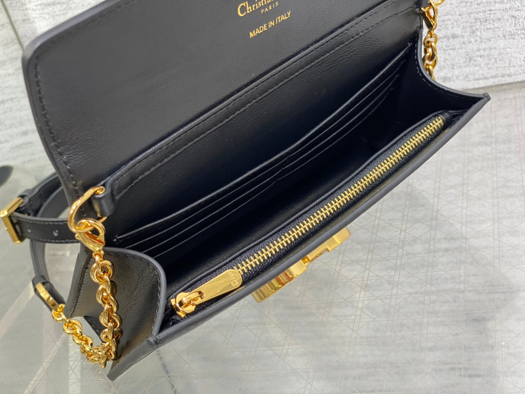DIOR MISS MONTAIGNE MINI BAG IN BLACK SHINY SMOOTH CALFSKIN
