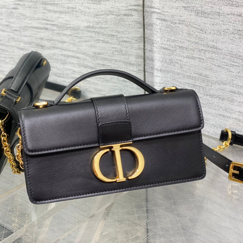 DIOR MISS MONTAIGNE MINI BAG IN BLACK SHINY SMOOTH CALFSKIN