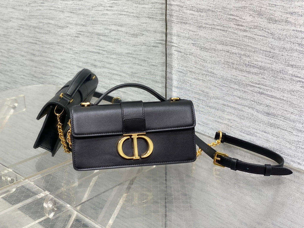 DIOR MISS MONTAIGNE MINI BAG IN BLACK SHINY SMOOTH CALFSKIN