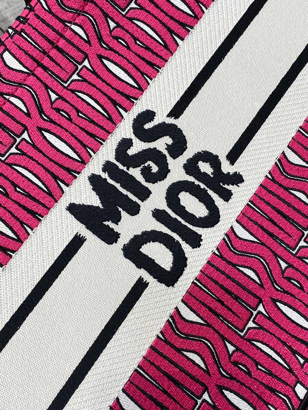 DIOR MISS TOTE 36 IN MAGENTA PURPLE CANVAS
