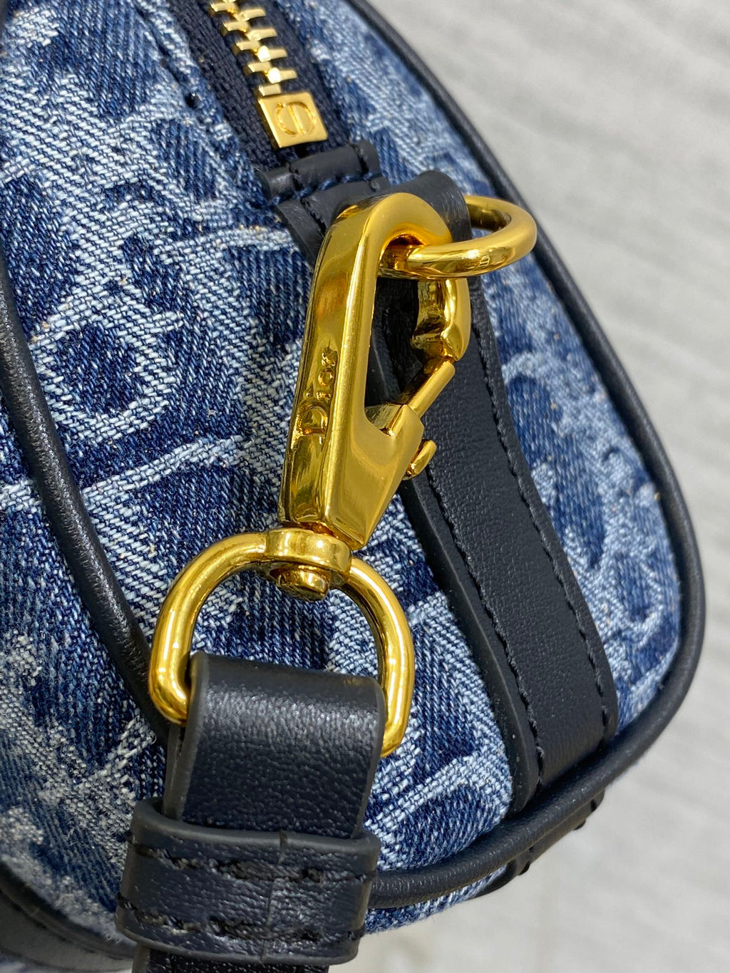 DIOR GROOVE MINI 17 BAG IN DENIM BLUE OBLIQUE MONOGRAM JACQUARD