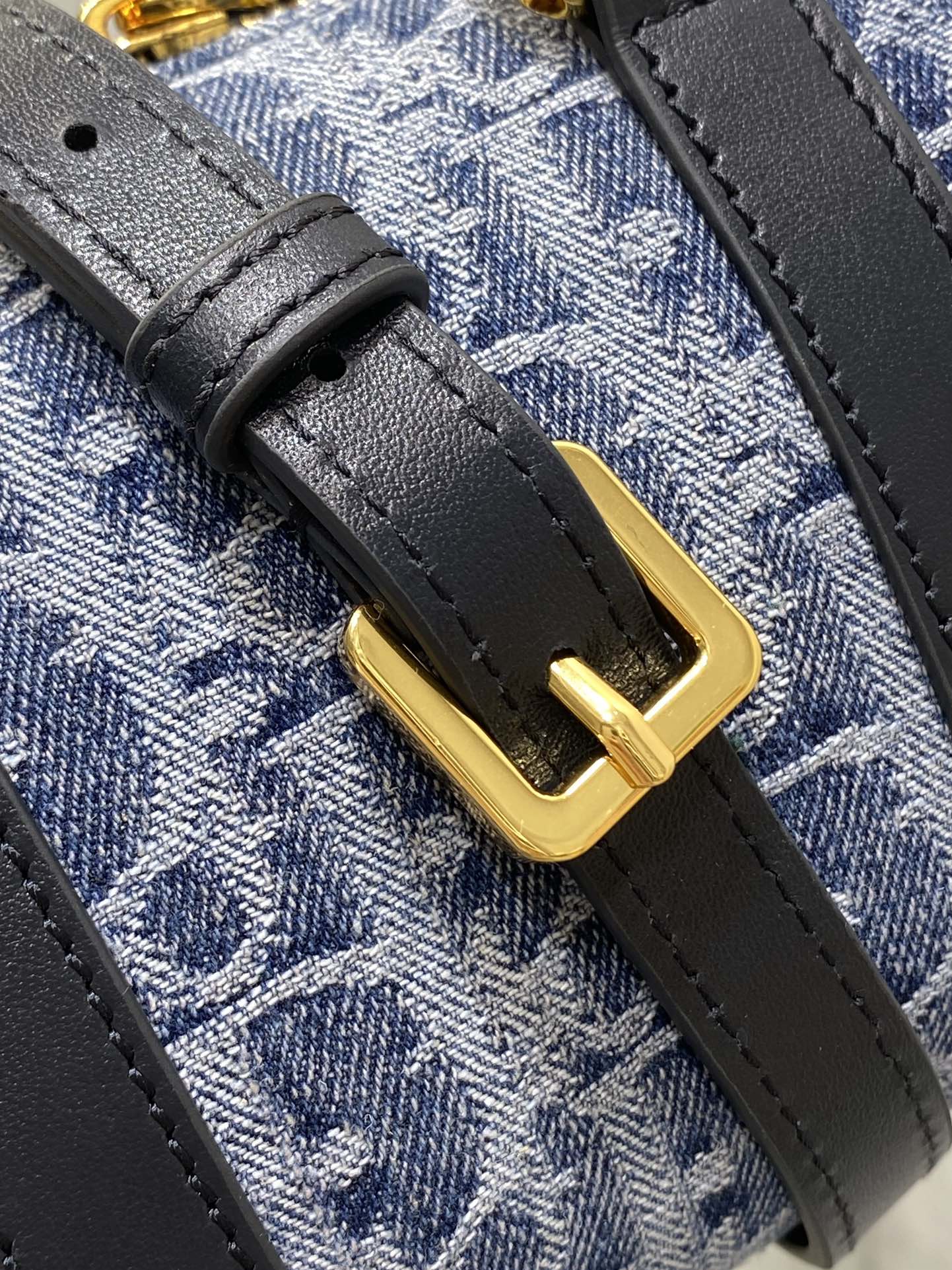 DIOR GROOVE MINI 17 BAG IN DENIM BLUE OBLIQUE MONOGRAM JACQUARD
