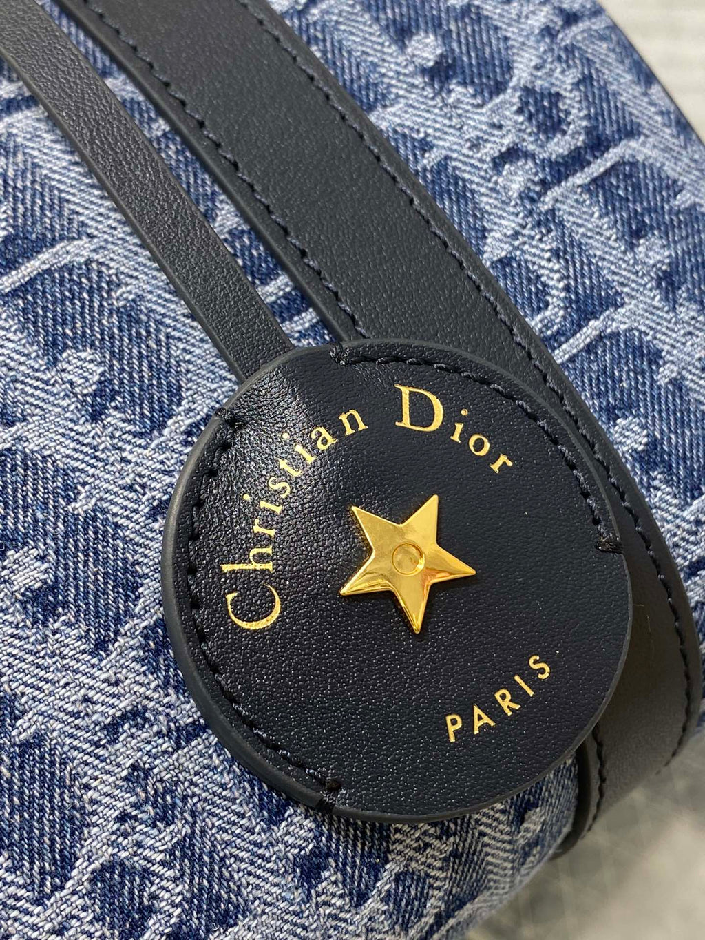 DIOR GROOVE 20 BAG IN DENIM BLUE OBLIQUE MONOGRAM JACQUARD