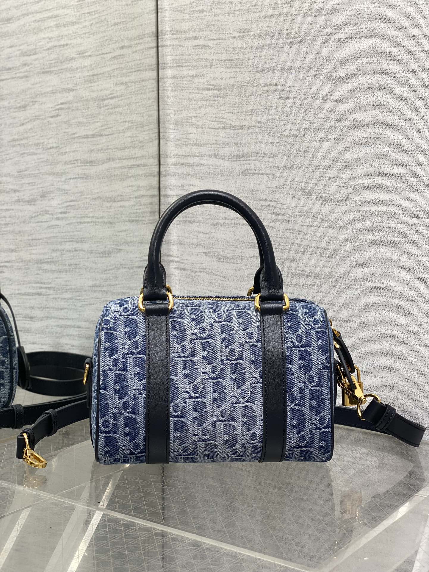 DIOR GROOVE 20 BAG IN DENIM BLUE OBLIQUE MONOGRAM JACQUARD