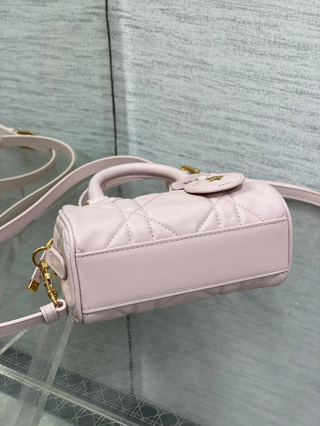DIOR GROOVE MINI 17 BAG IN LIGHT PINK LAMBSKIN