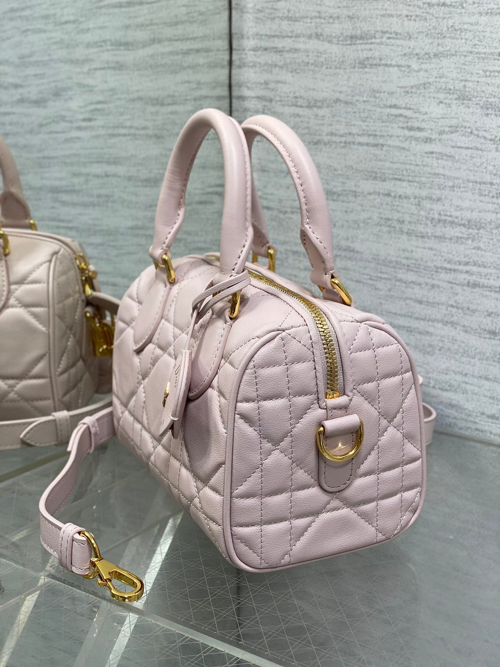 DIOR GROOVE 20 BAG IN LIGHT PINK LAMBSKIN