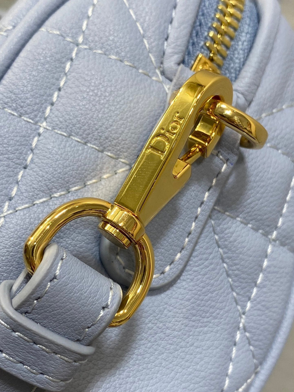 DIOR GROOVE MINI 17 BAG IN LIGHT BLUE LAMBSKIN