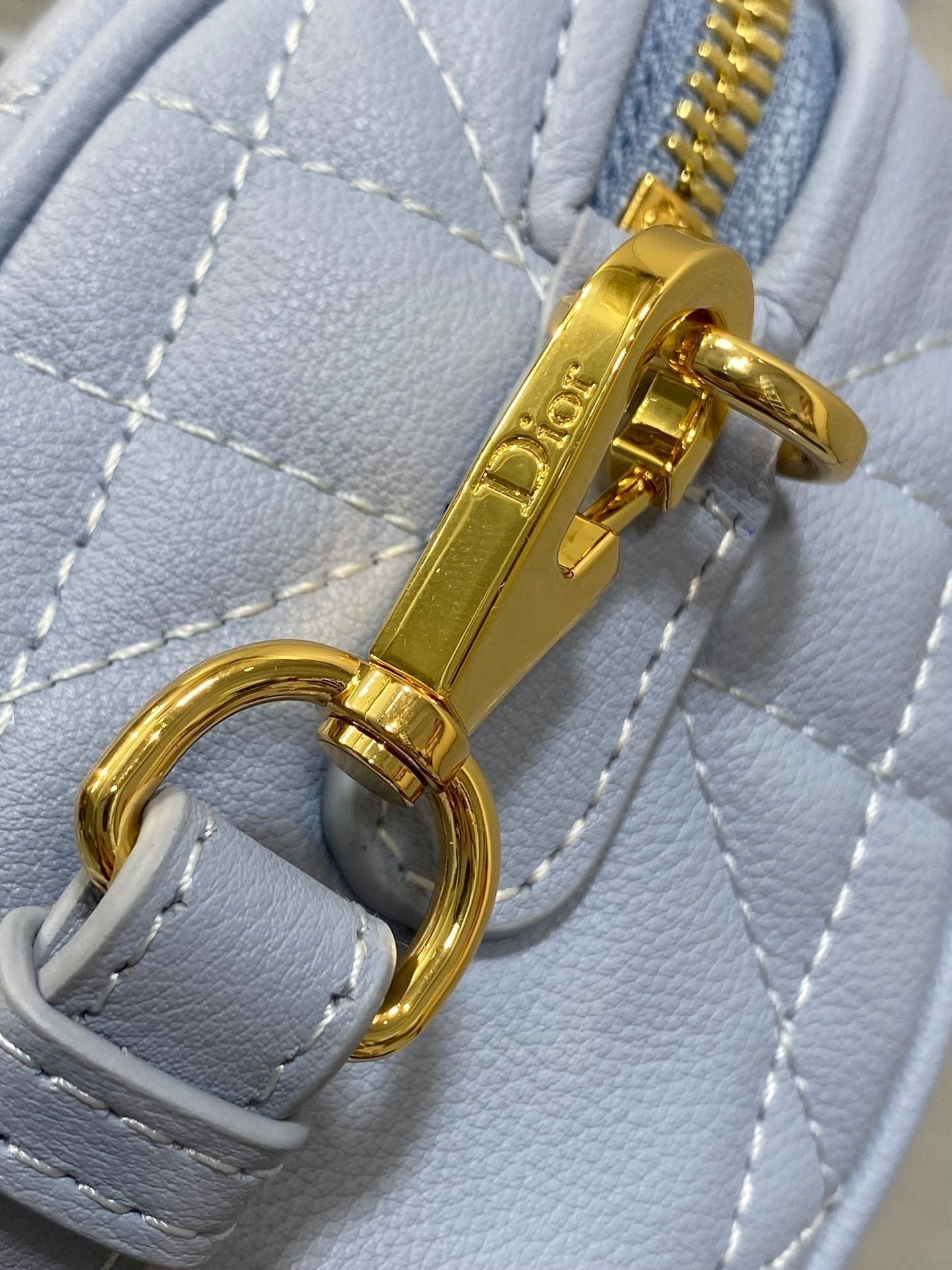 DIOR GROOVE MINI 17 BAG IN LIGHT BLUE LAMBSKIN
