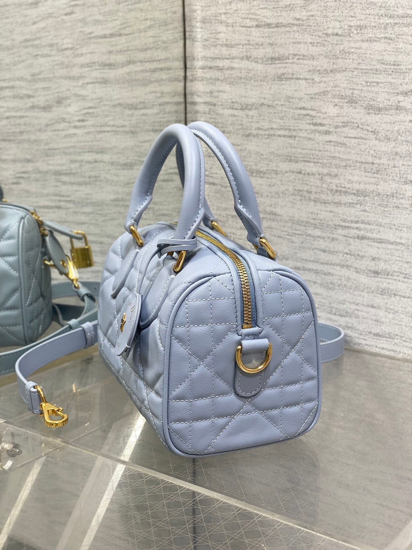 DIOR GROOVE 20 BAG IN LIGHT BLUE LAMBSKIN