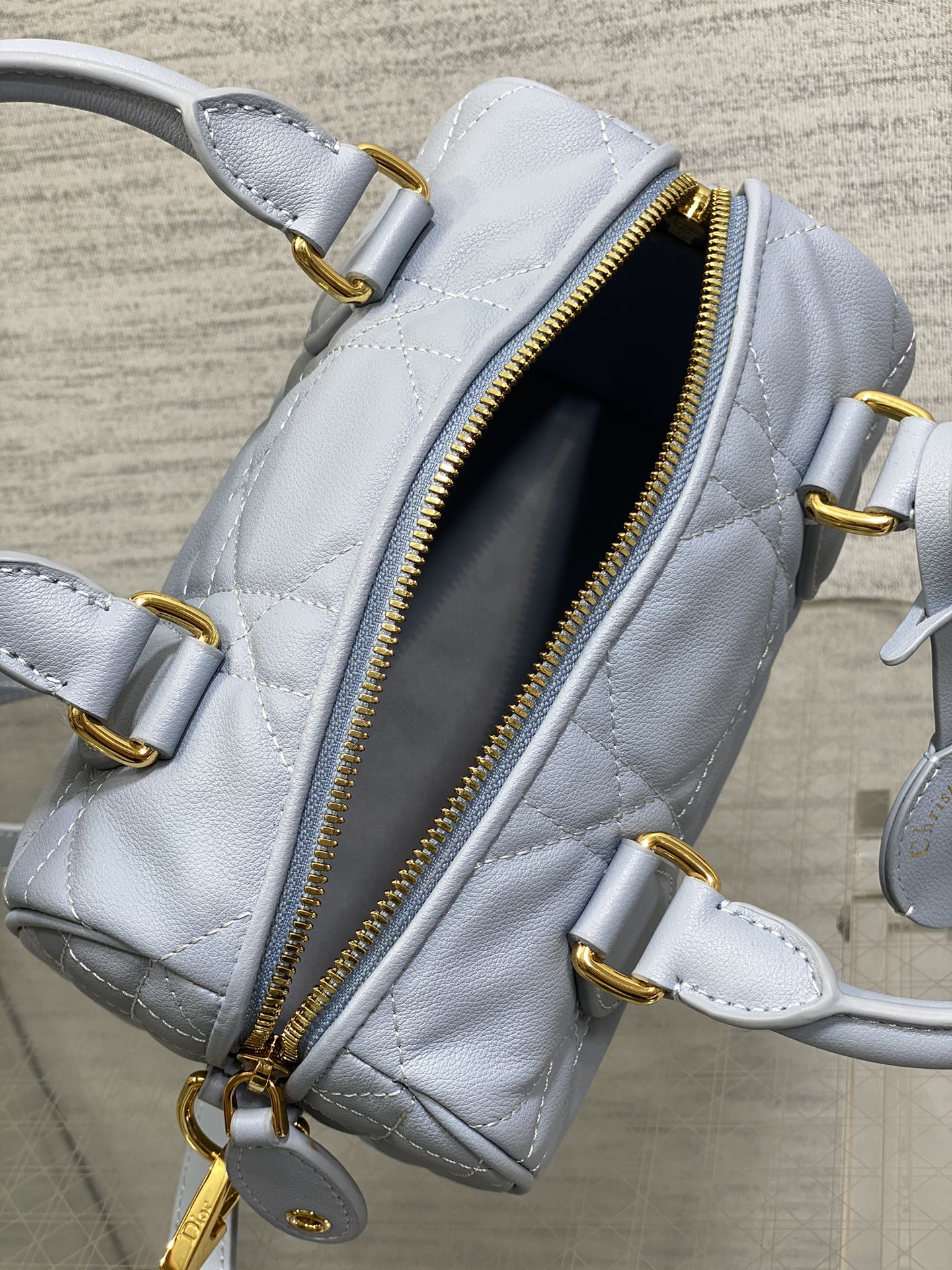 DIOR GROOVE 20 BAG IN LIGHT BLUE LAMBSKIN