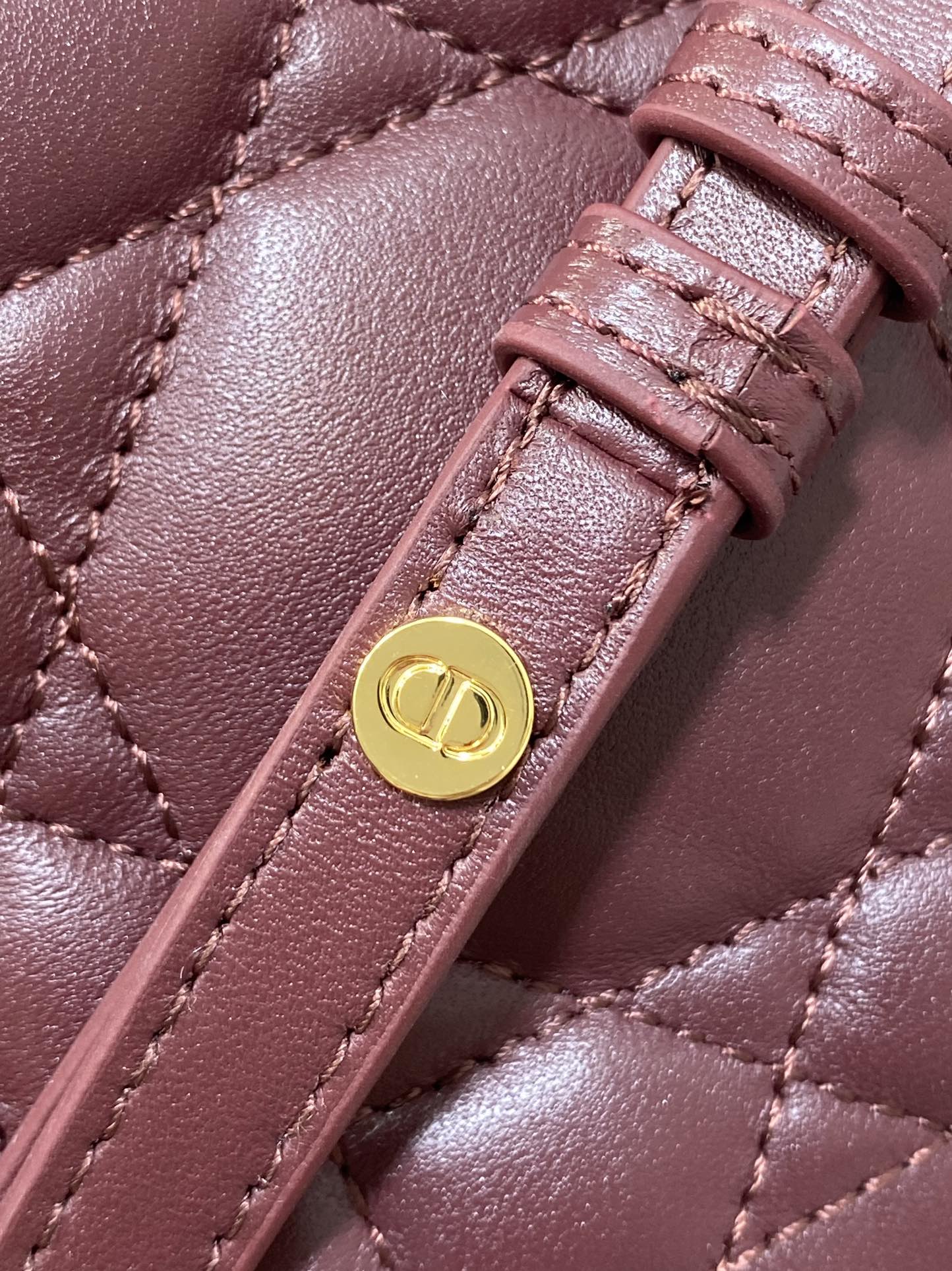 DIOR SMALL 20 CARO BACKPACK IN PLUM PURPLE MACROCANNAGE LAMBSKIN