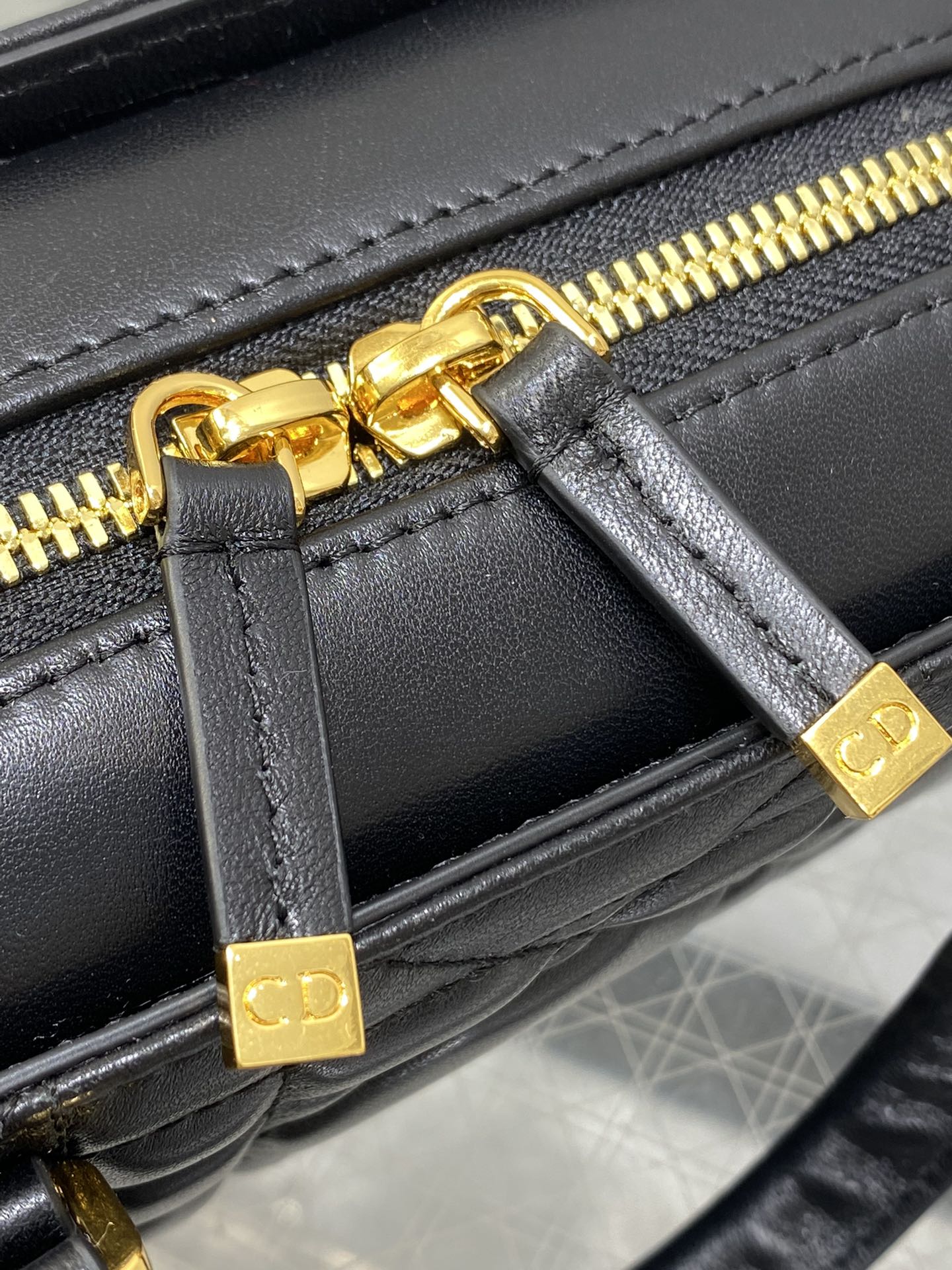 DIOR MINI GROOVE BAG 20 IN BLACK MACROCANNAGE LAMBSKIN 226487