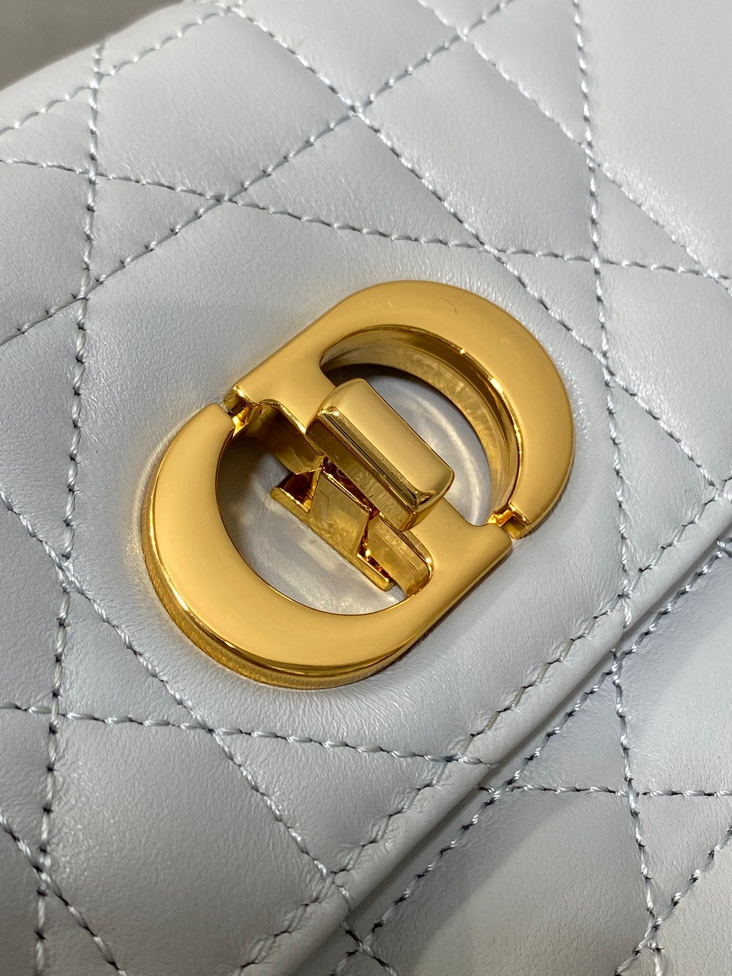 DIOR MISS CARO MINI 17 BAG IN CHROME GRAY MACROCANNAGE LAMBSKIN