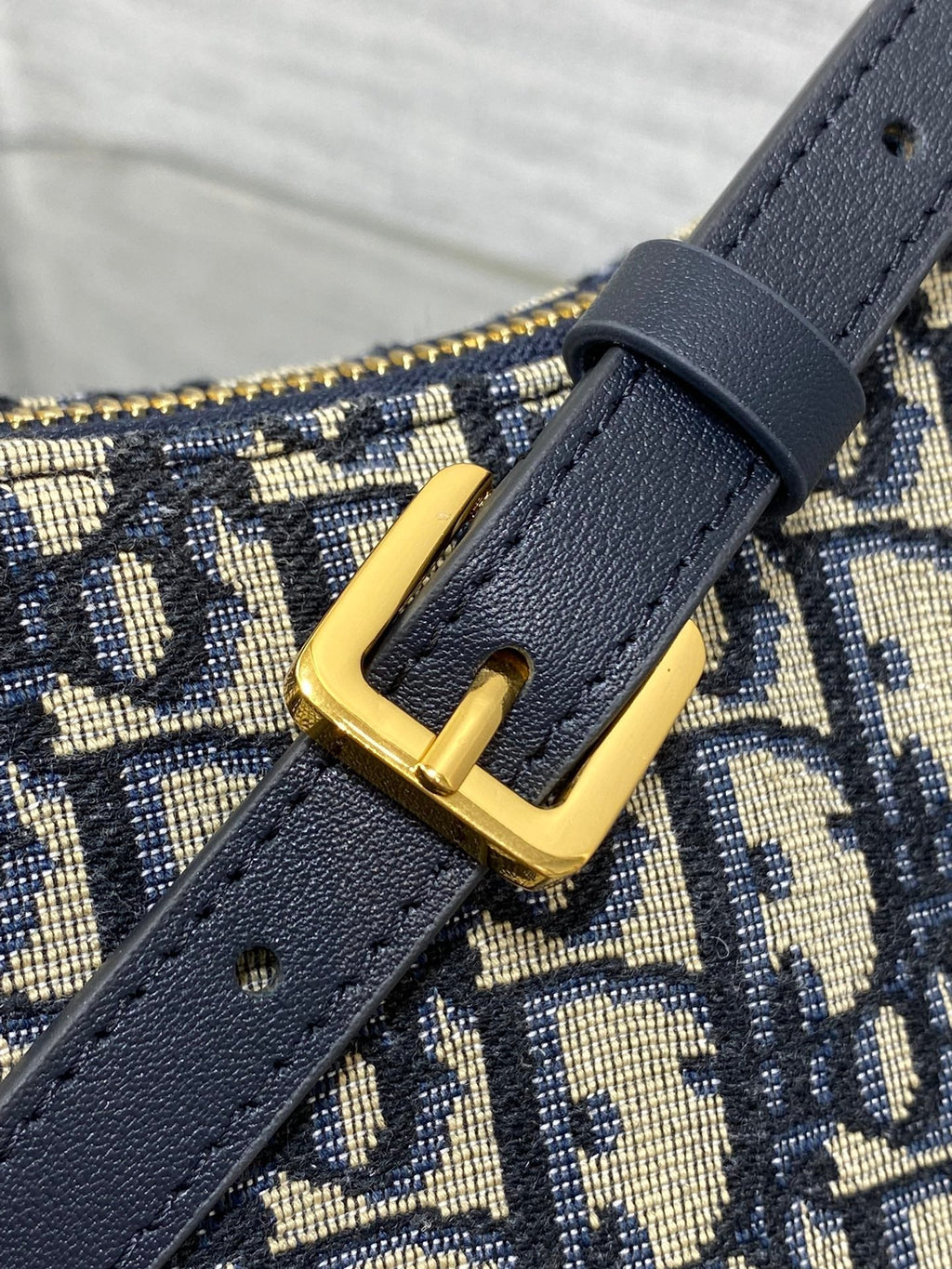 DIOR MONTAIGNE CIGALE MINI 24 BAG IN BLUE  OBLIQUE JACQUARD