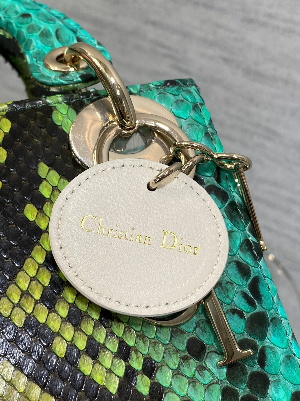 DIOR MINI 17 LADY BAG IN COLORFUL SNAKESKIN PATTERN LAMBSKIN 225963