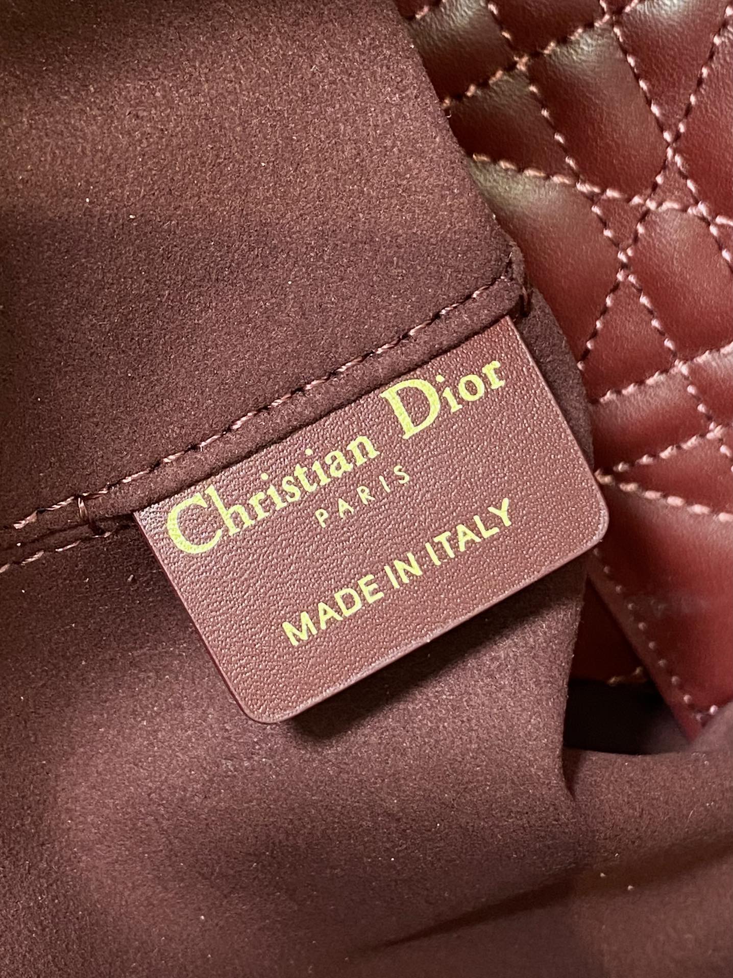 DIOR ALWAYS MEDIUM 28 BAG IN BURGUNDY RED MACROCANNAGE CALFSKIN