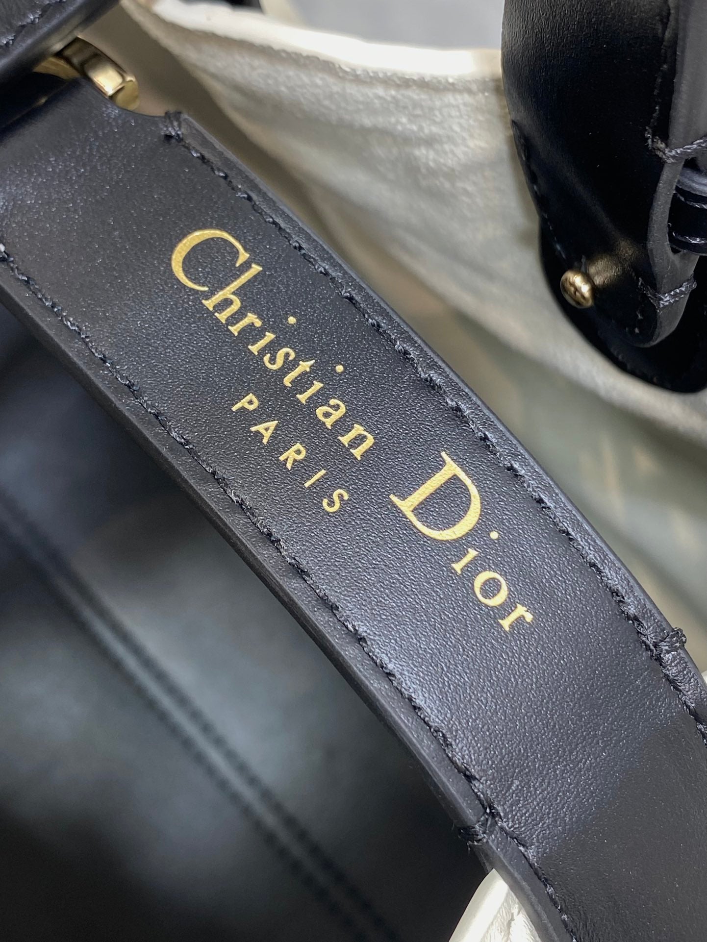 DIOR ALWAYS MINI 28 BAG IN WHITE MIX BLACK MACROCANNAGE CALFSKIN