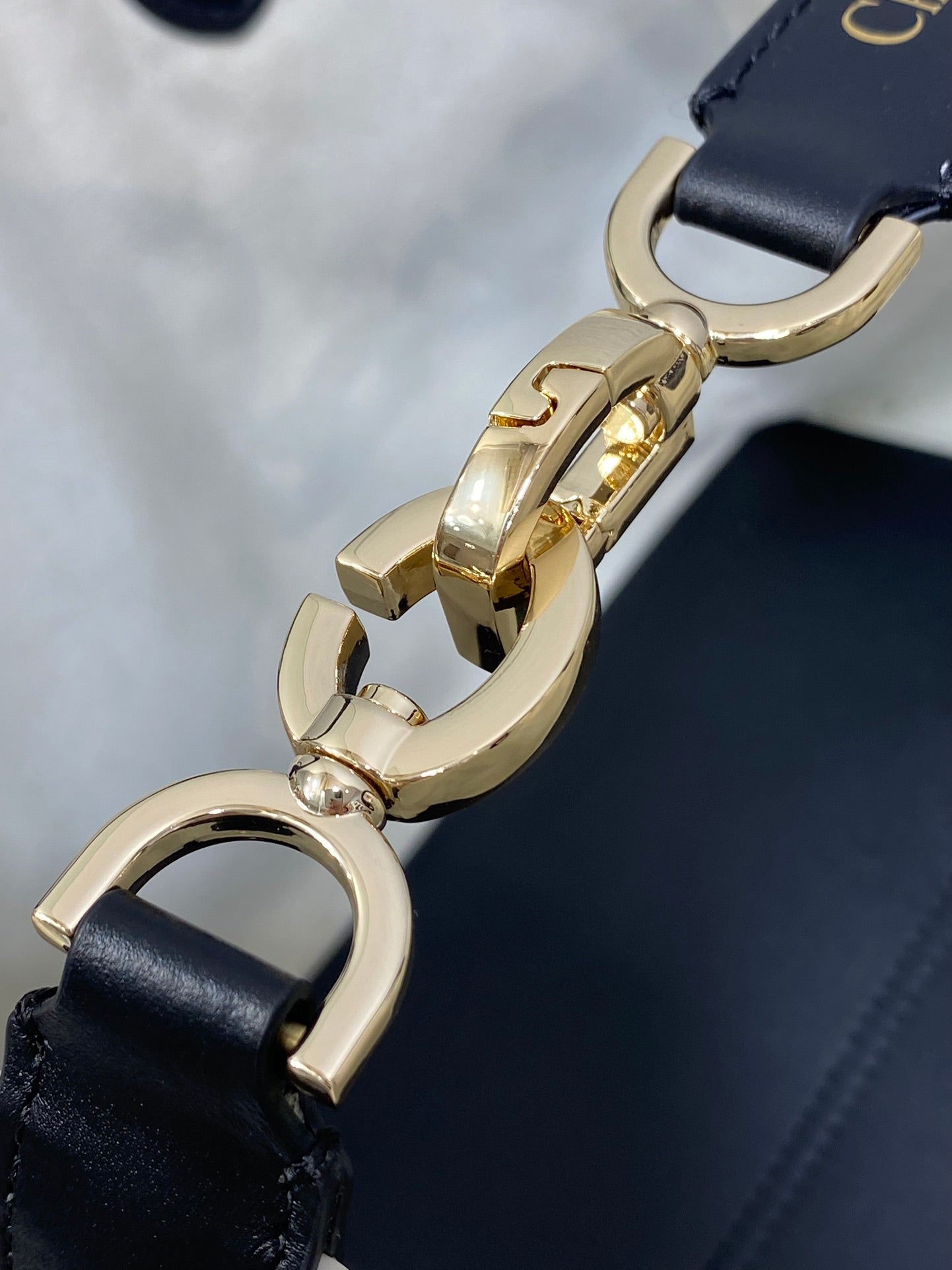 DIOR ALWAYS MINI 28 BAG IN WHITE MIX BLACK MACROCANNAGE CALFSKIN