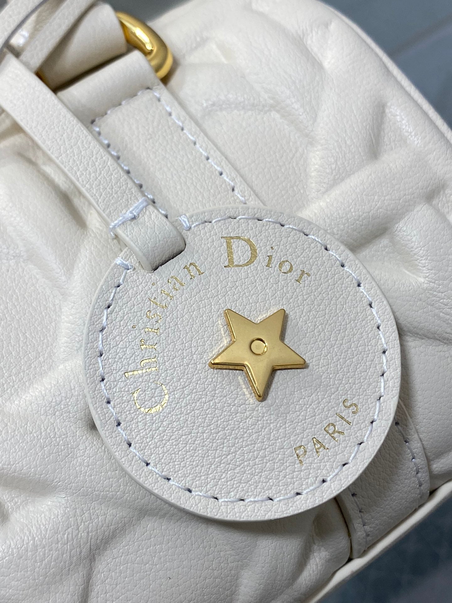 DIOR GROOVE 17 BAG IN WHITE CREAM MACROCANNAGE CALFSKIN WITH GOLD HARDWARE